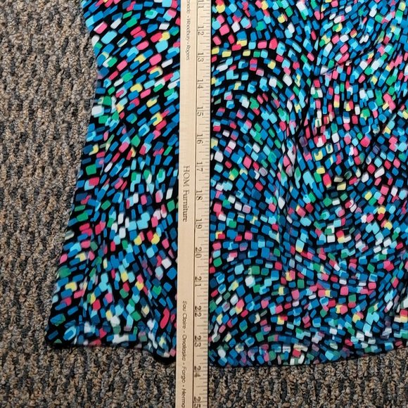 Calvin Klein Geometric Print Matte Jersey Pleat Crew Neck Sleeveless Top Size L - Picture 13 of 16